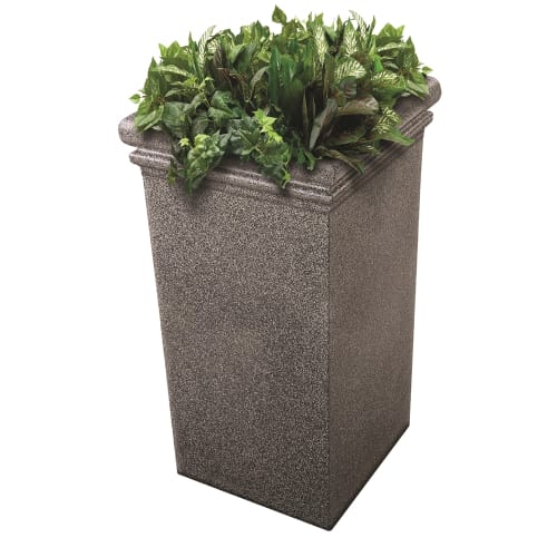 Commercial Zone® StoneTec® Tall Planter, 19" x 19" x 33", Pepperstone